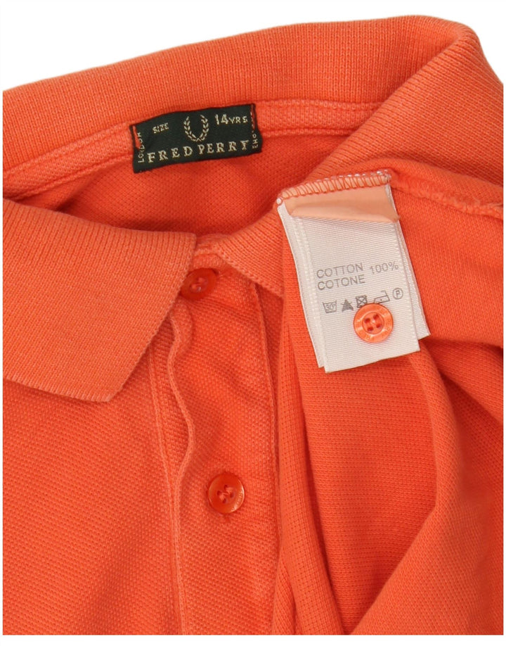 Camisa polo masculina FRED PERRY 13-14 anos algodão laranja