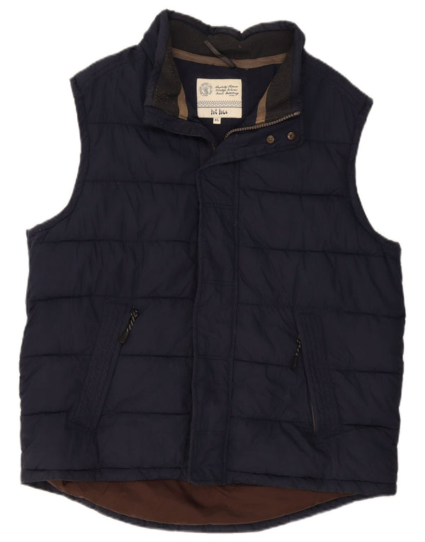 Colete acolchoado masculino Fat Face UK 42 XL algodão azul marinho