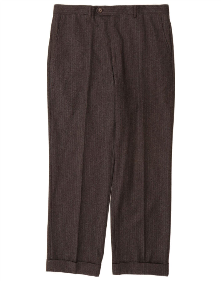 Valentino Masculino 3 Botões 2 Peças Terno IT 48 Médio W32 L29 Riscas Cinza