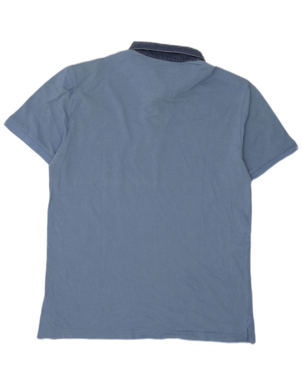 Harmont & Blaine Camisa polo masculina de rugby de ajuste estreito 2XL azul