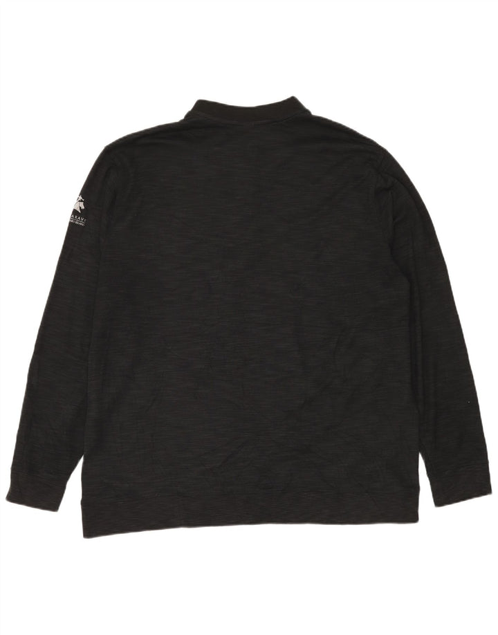 Nike Mens Dri Fit Zip Neck Pullover Treino Top 2XL Preto Salpicado