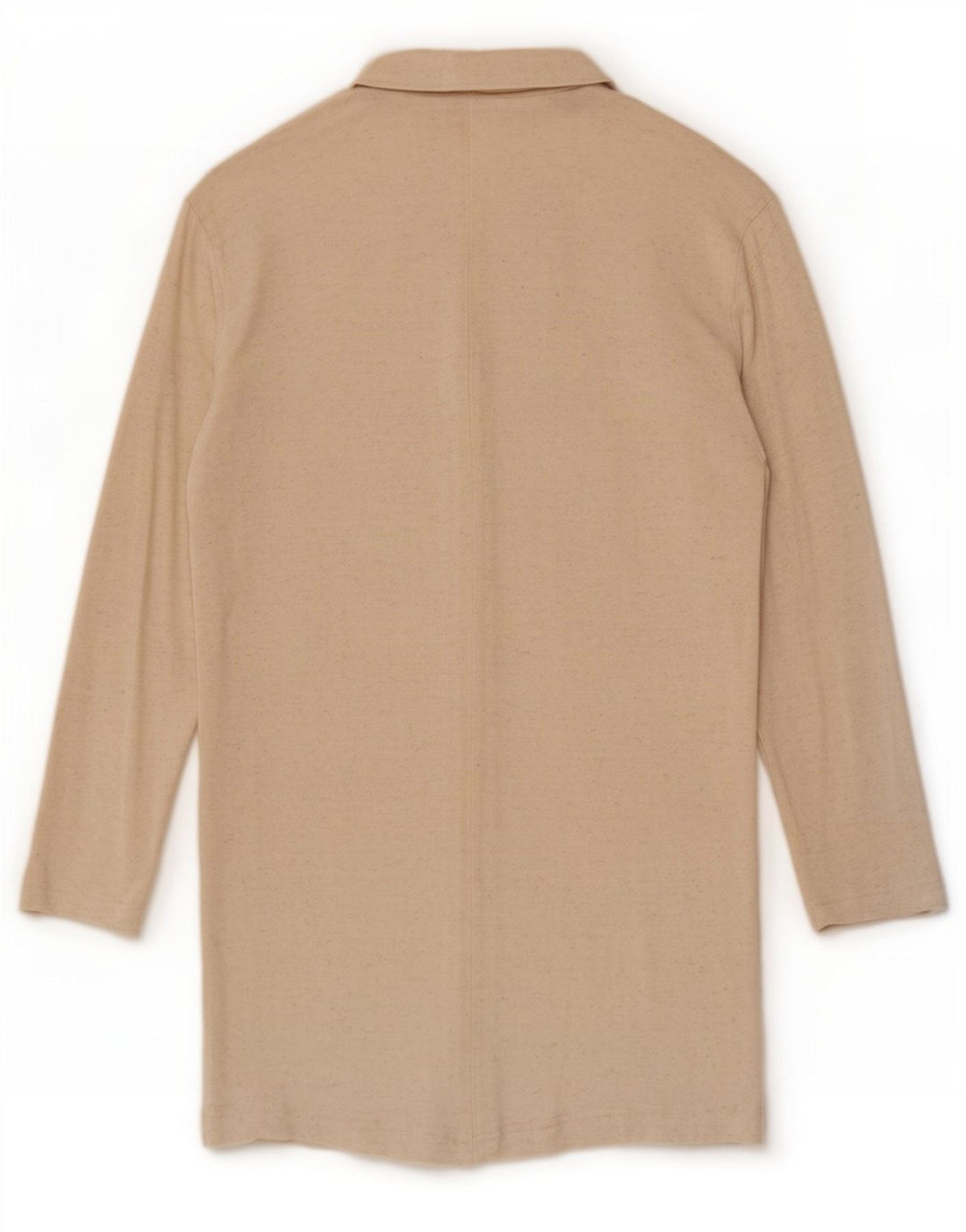 Suéter cardigã feminino Longline Benetton Reino Unido 14 médio bege manchado