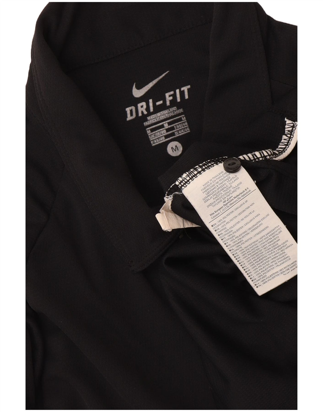 Camisa polo masculina Nike Dri Fit UK 38/40 médio preto colorblock poliéster