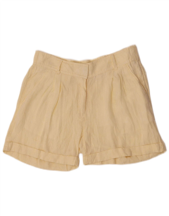 Shorts Chino Feminino Marks & Spencer Reino Unido 12 Médio W30 Linho Amarelo