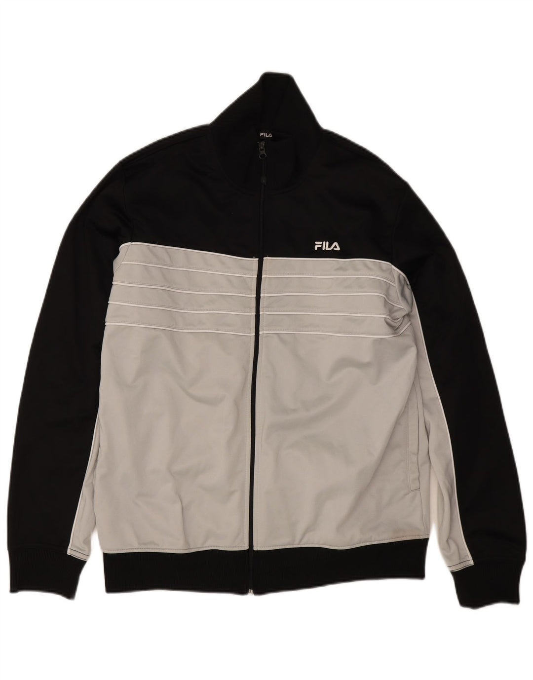 Fila Mens Tracksuit Top Jacket Grande Preto Colourblock Poliéster
