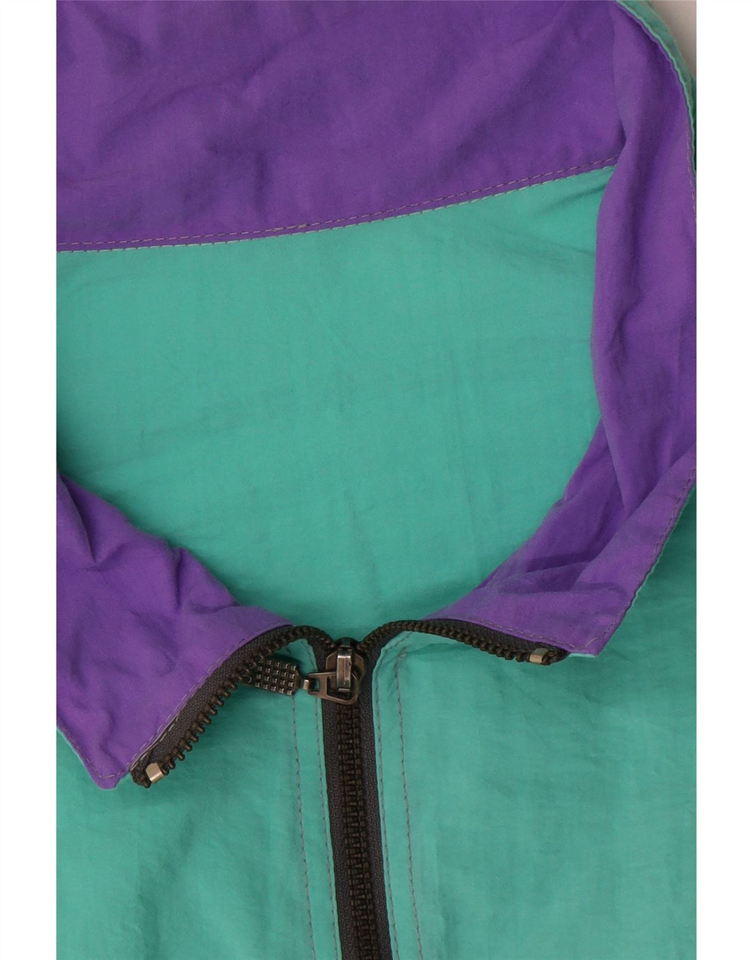 Jaqueta superior de agasalho masculino vintage XL poliamida geométrica azul