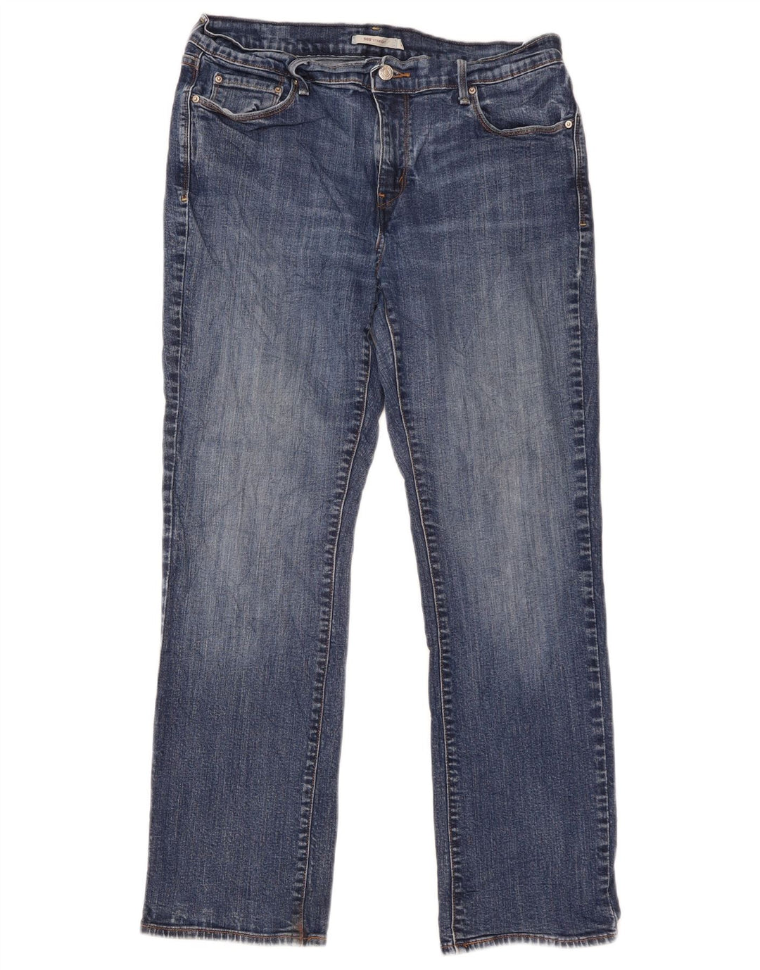 Calça jeans feminina Levi's 505 Straight W31 L29 azul algodão
