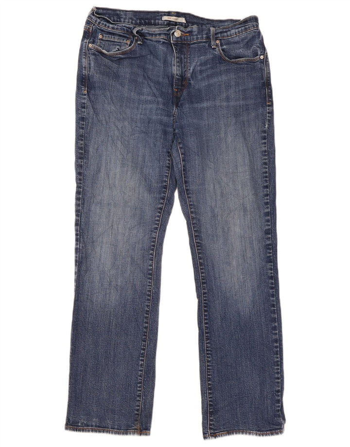 Calça jeans feminina Levi's 505 Straight W31 L29 azul algodão