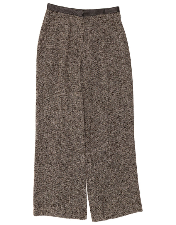 Calça casual feminina de cintura alta Michel Ambers Reino Unido 12 médio W28 L29 cinza
