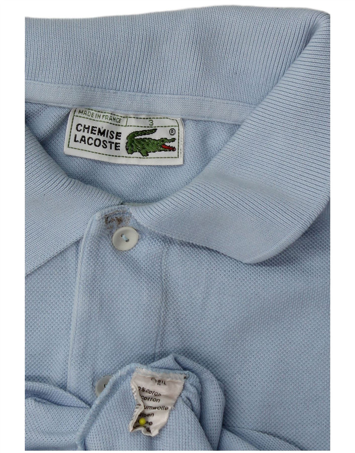 Camisa polo masculina Lacoste tamanho 3 pequeno algodão azul