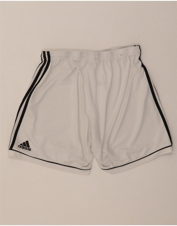 Shorts esportivos masculinos Adidas grande poliéster branco