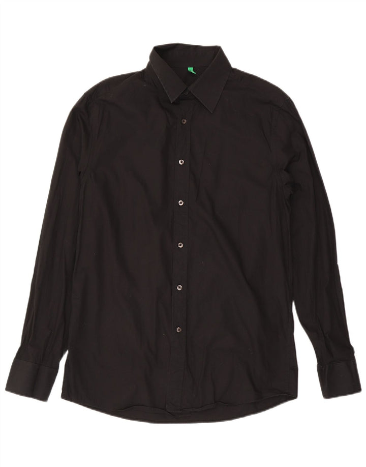 Camisa masculina Benetton grande algodão preto