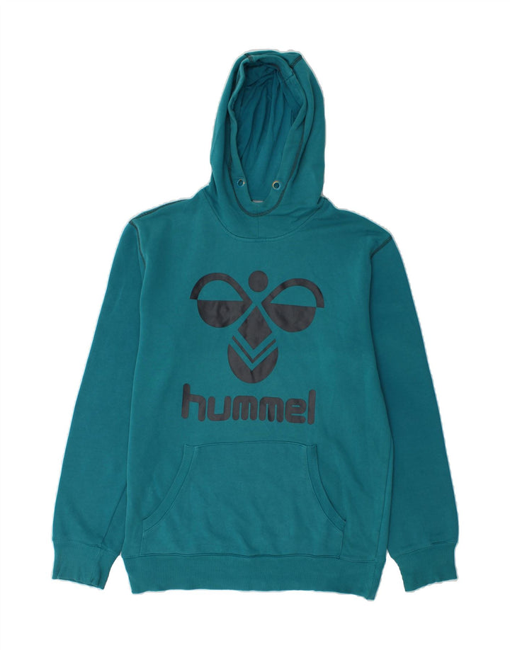 HUMMEL Mens Graphic Hoodie Jumper Medium Green Cotton Vintage Hummel and Second-Hand Hummel from Messina Hembry 