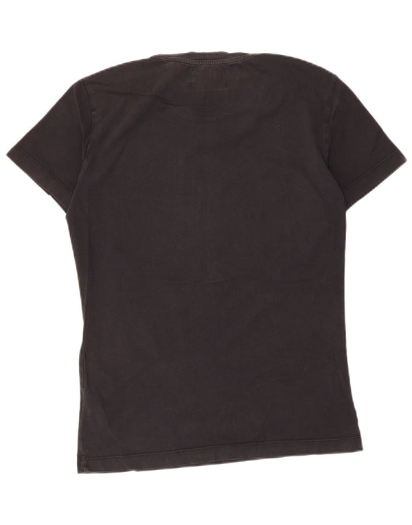 Calvin Klein Jeans Camiseta masculina gráfica top pequeno algodão preto