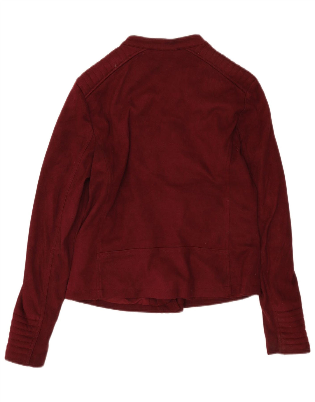 Jaqueta feminina de motociclista Marks & Spencer UK 10 pequena motociclista de poliéster cor de vinho