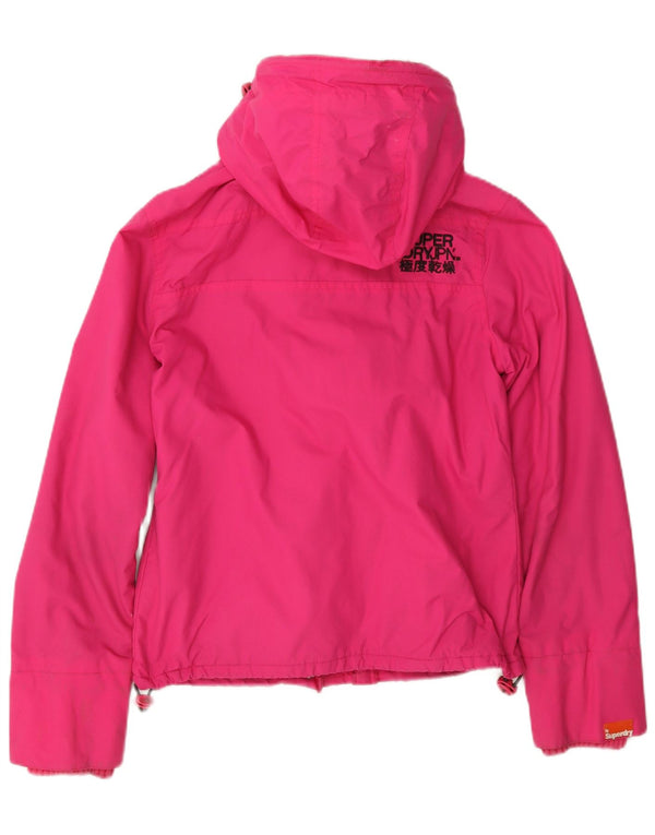 Jaqueta corta-vento feminina Superdry The Windcheater com capuz Reino Unido 10 pequeno rosa