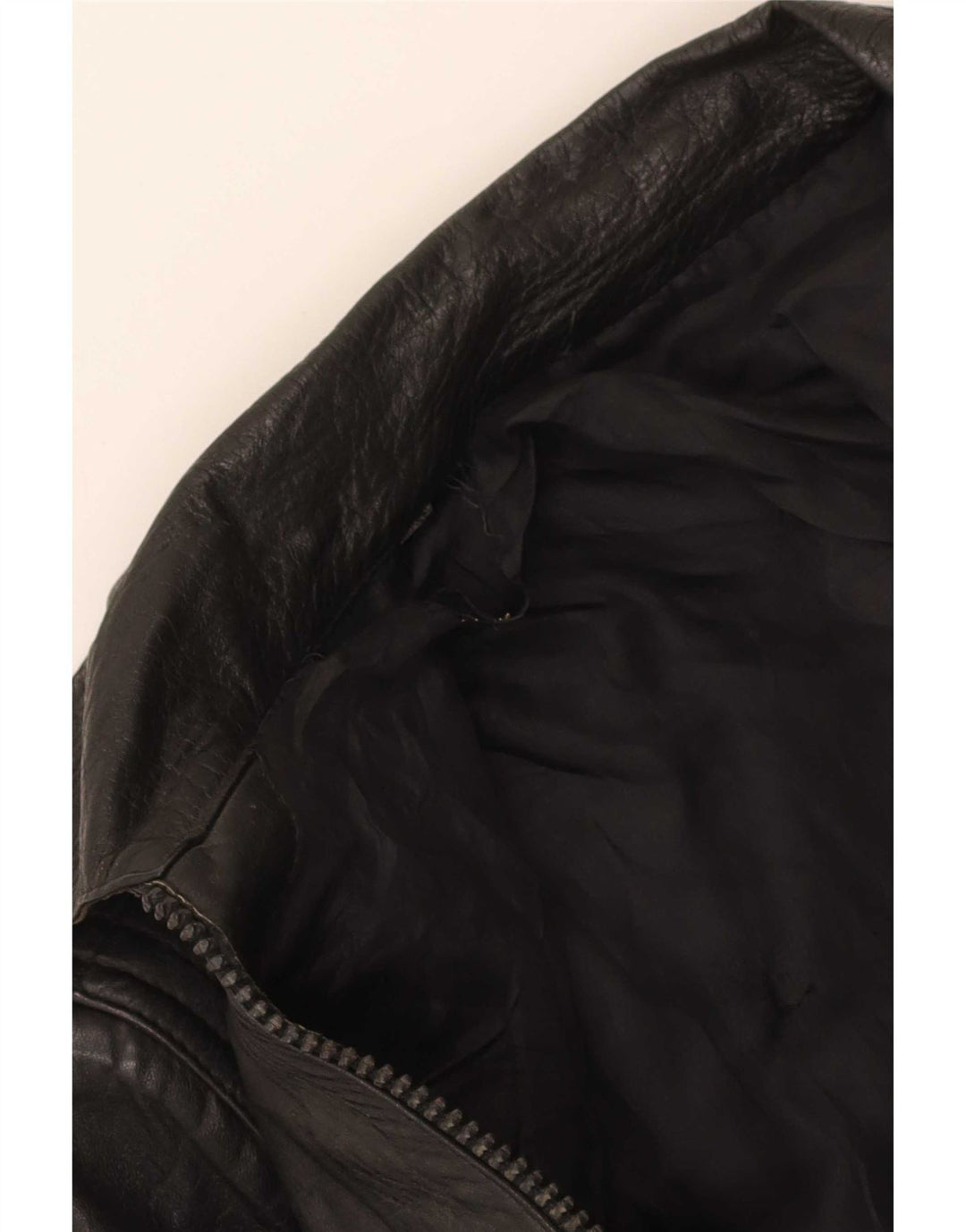 Jaqueta de couro feminina vintage UK 8 pequena preta