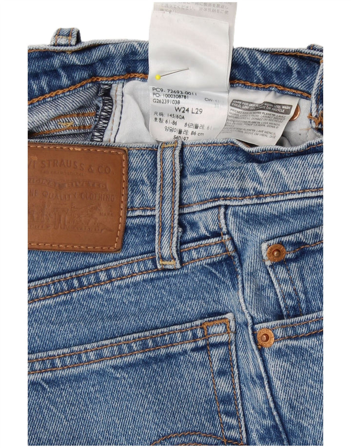 Jeans feminino Levi's Ribcage Straight W24 L29 Azul Algodão