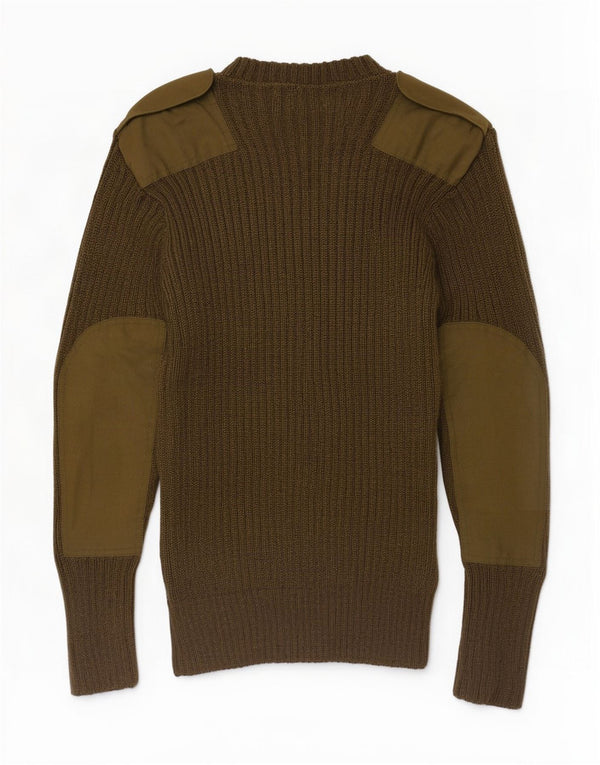 Suéter vintage masculino militar com gola redonda XS Khaki Colourblock