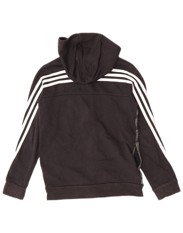 Suéter Adidas Boys Zip com capuz 9-10 anos preto camuflado algodão