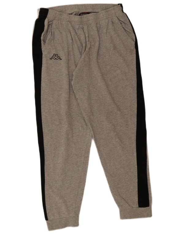 Calça de treino masculina Kappa Joggers 2XL cinza colorblock algodão