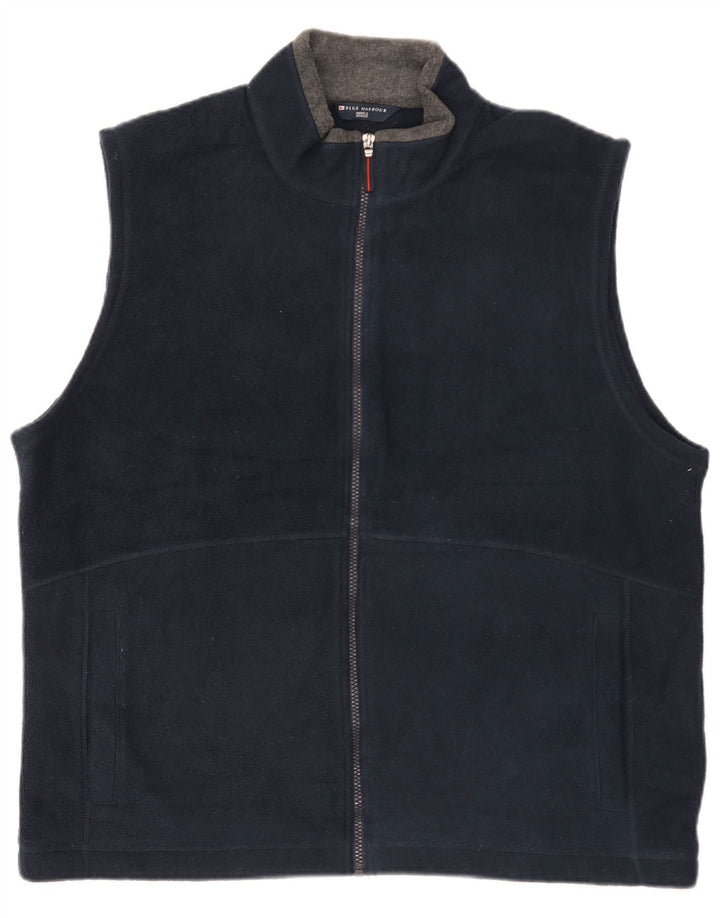 Colete de lã masculino Marks & Spencer UK 42 XL azul marinho poliéster
