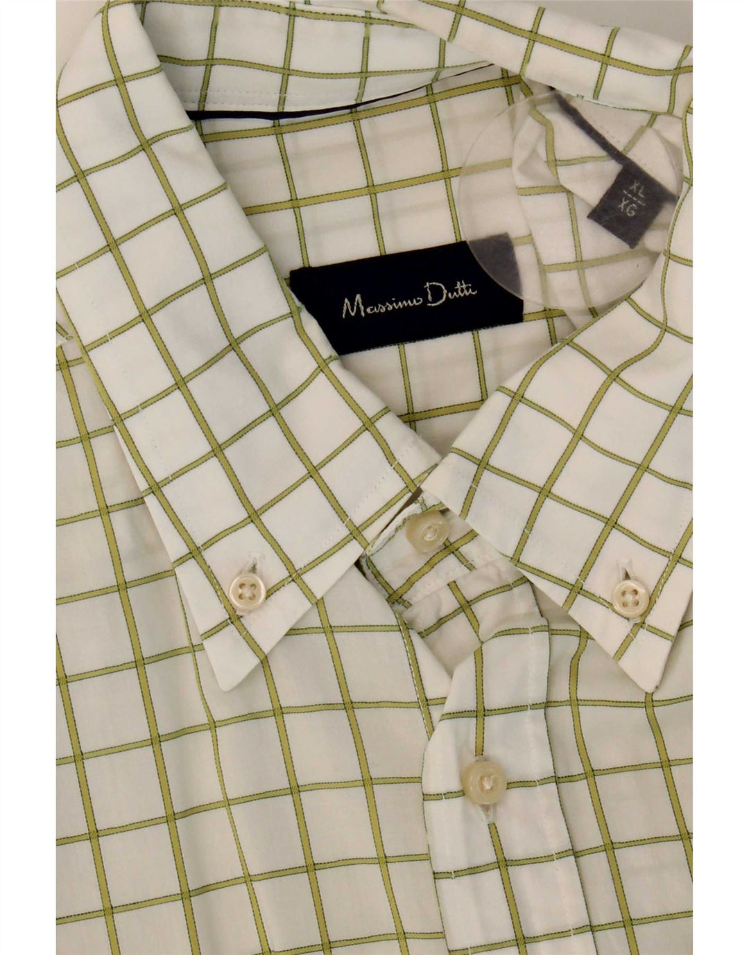 Camisa masculina Massimo Dutti XL xadrez branco