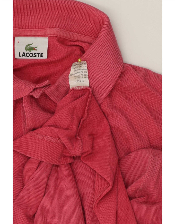 Camisa polo masculina Lacoste tamanho 5 grande algodão rosa