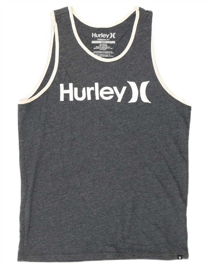 Colete gráfico masculino HURLEY de ajuste premium pequeno algodão manchado cinza