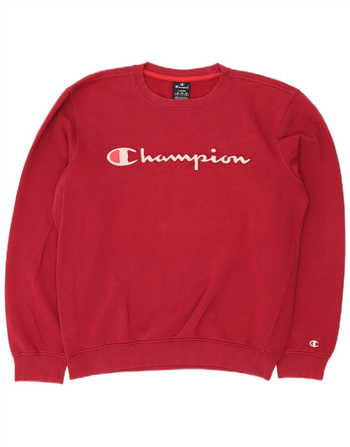 Champion moletom gráfico masculino jumper grande algodão vermelho