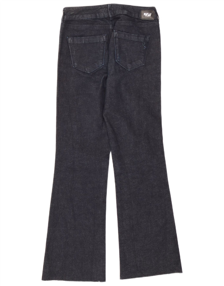 Rifle feminino queimado jeans W27 L29 algodão azul marinho