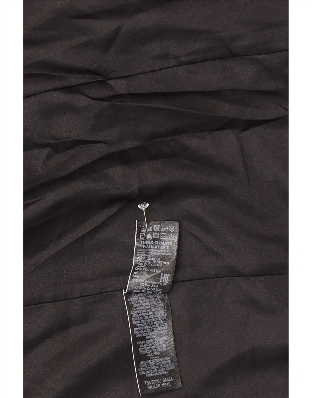 Jaqueta blazer feminina Marks & Spencer manga 3/4 aberta Reino Unido 8 pequena preta