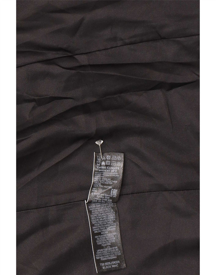 Jaqueta blazer feminina Marks & Spencer manga 3/4 aberta Reino Unido 8 pequena preta