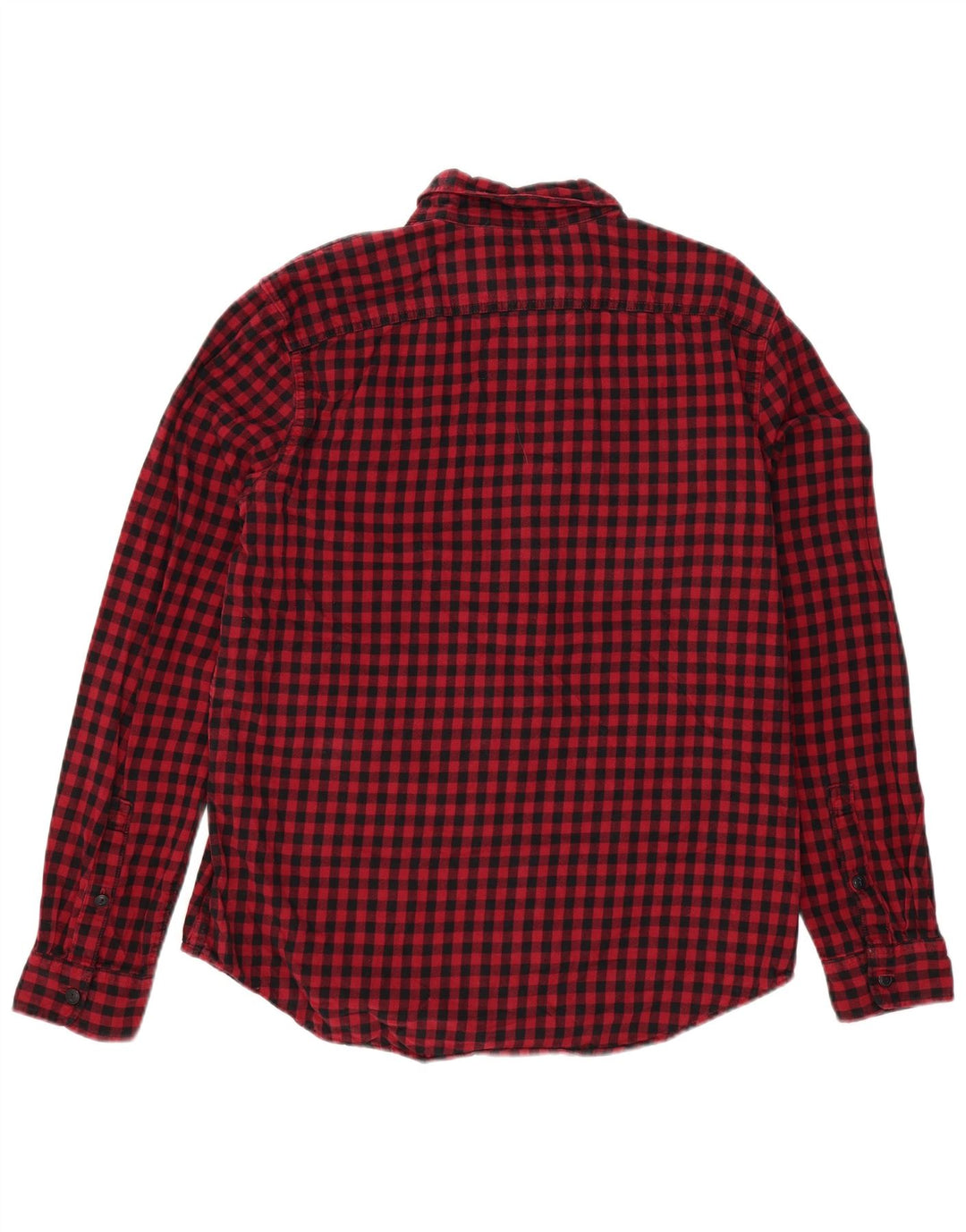 EDDIE BAUER Camisa masculina alta de flanela grande de algodão vermelho
