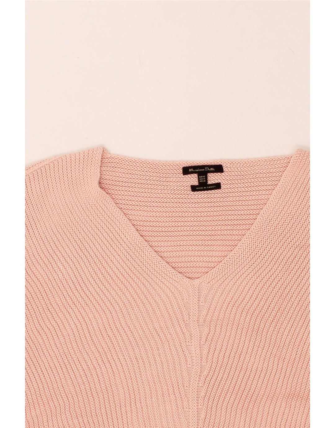 MASSIMO DUTTI Womens V-Neck Jumper Sweater UK 6 XS Pink Vintage Massimo Dutti and Second-Hand Massimo Dutti from Messina Hembry 