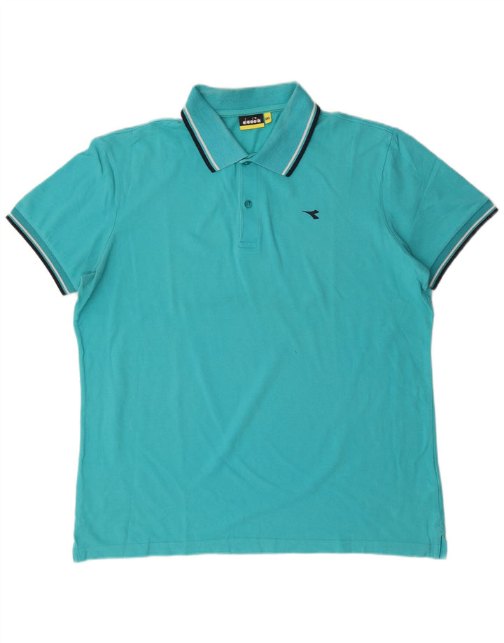 Camisa polo masculina DIADORA 2XL algodão turquesa