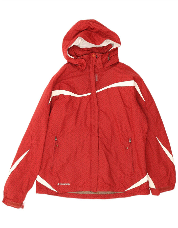 Jaqueta corta-vento Columbia feminina Interchange com capuz Reino Unido 16 grande vermelho
