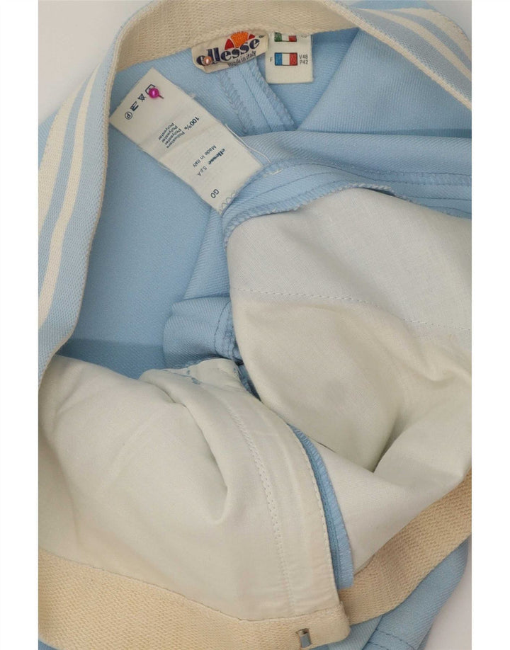 Shorts casuais masculinos Ellesse IT 48 médio W32 poliéster listrado azul