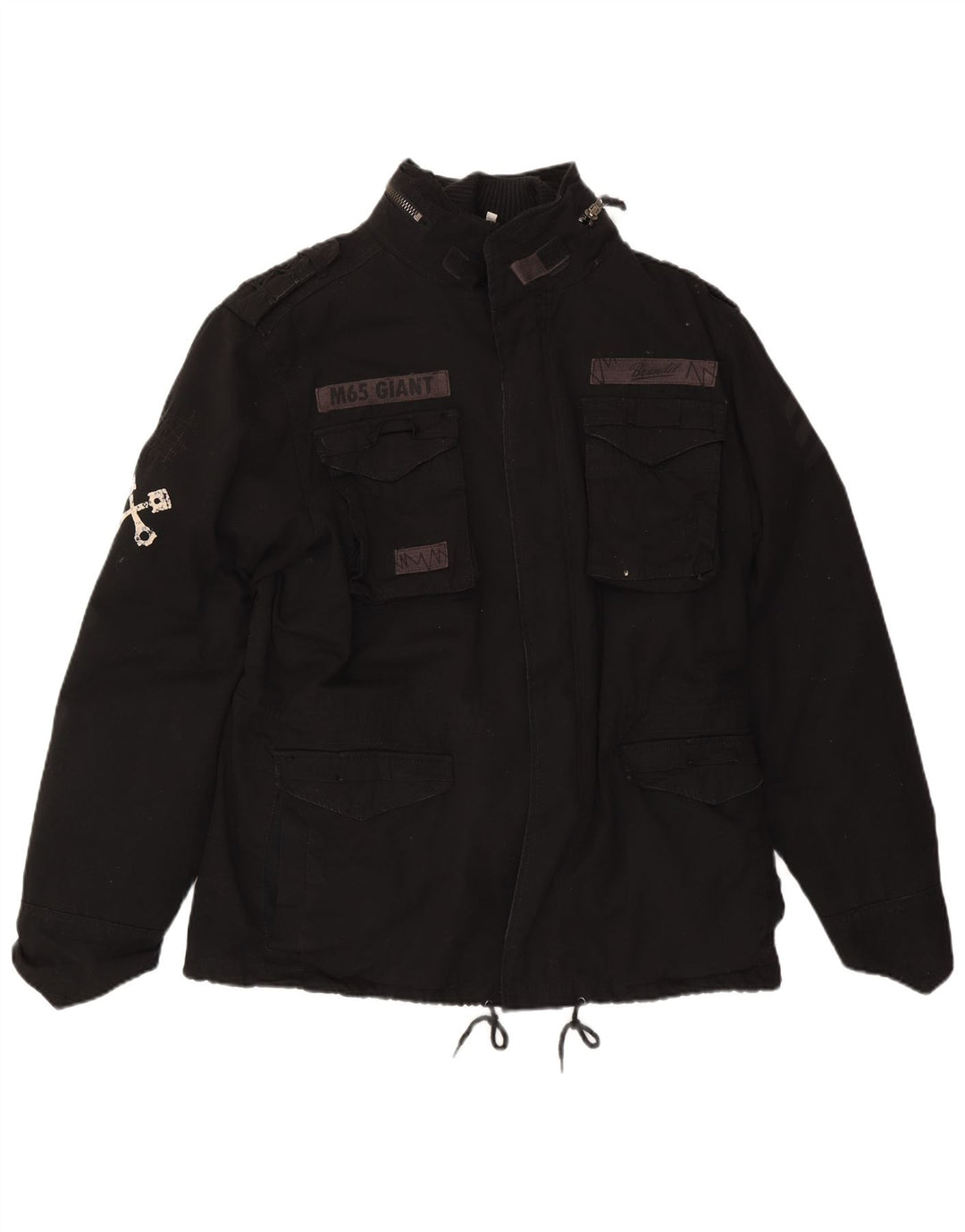 Jaqueta militar masculina com capuz gráfico BRANDIT Reino Unido 40 poliéster preto grande