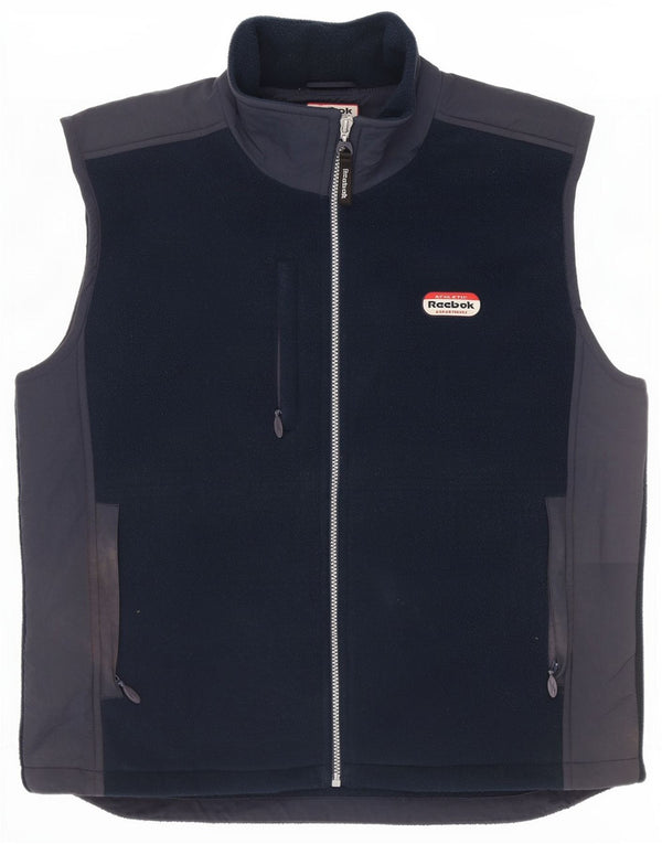 Reebok Womens Fleece Gilet UK 42 XL Azul marinho Colourblock Poliéster