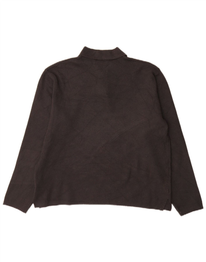 Zara Suéter masculino com gola polo e viscose cinza médio