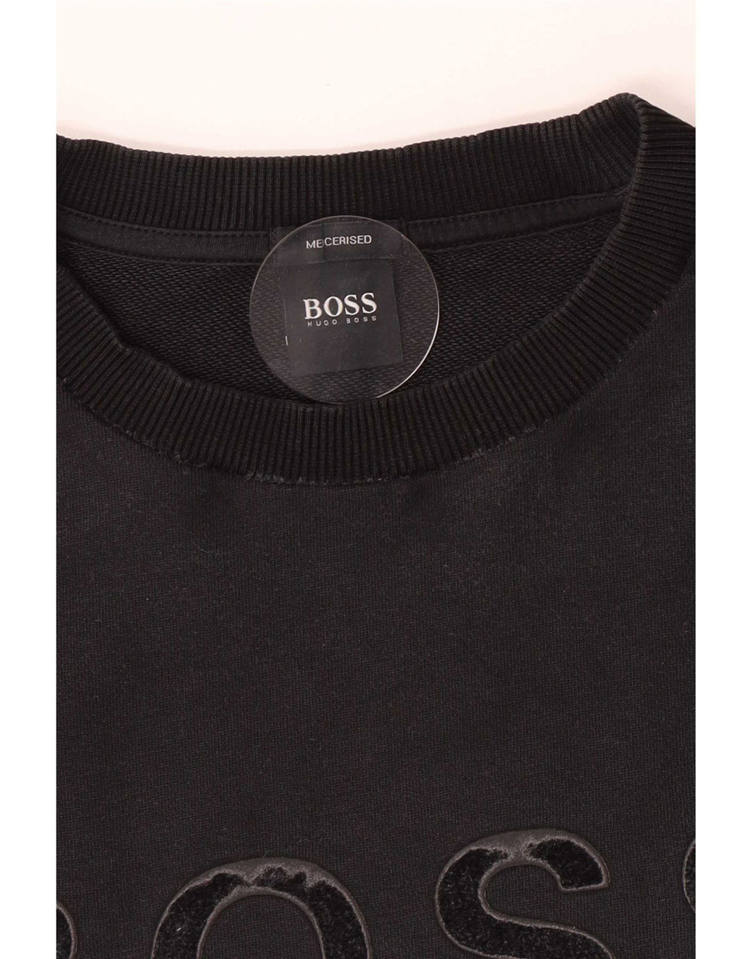 Hugo Boss Mens Graphic Regular Fit Moletom Jumper Grande Algodão Preto