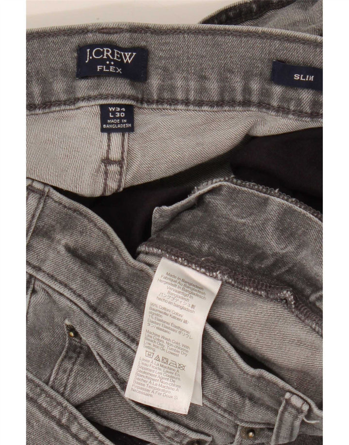 J. Crew Jeans Feminino Flex Slim W34 L30 Algodão Cinza