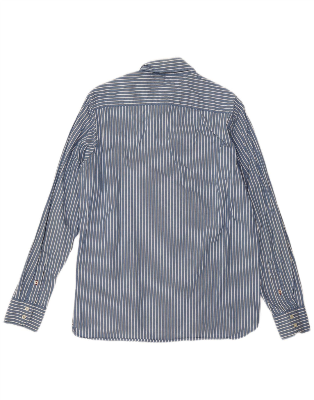 Camisa masculina TOMMY HILFIGER de algodão listrado azul médio