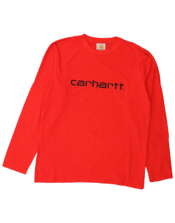 Carhartt Mens Graphic Top Manga Longa Médio Algodão Vermelho