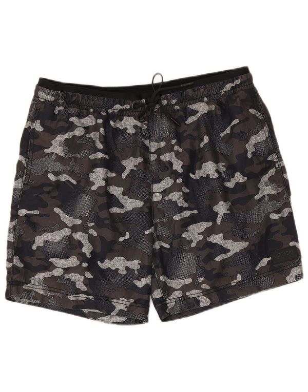 Shorts de natação masculino Superdry grande poliéster camuflado multicolorido