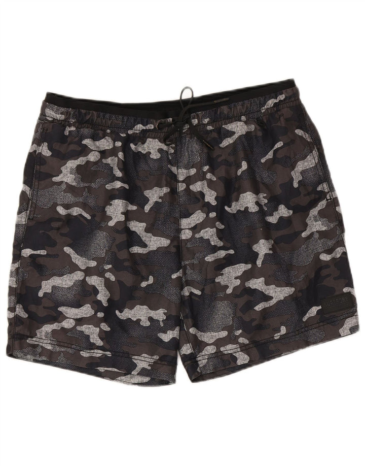 Shorts de natação masculino Superdry grande poliéster camuflado multicolorido