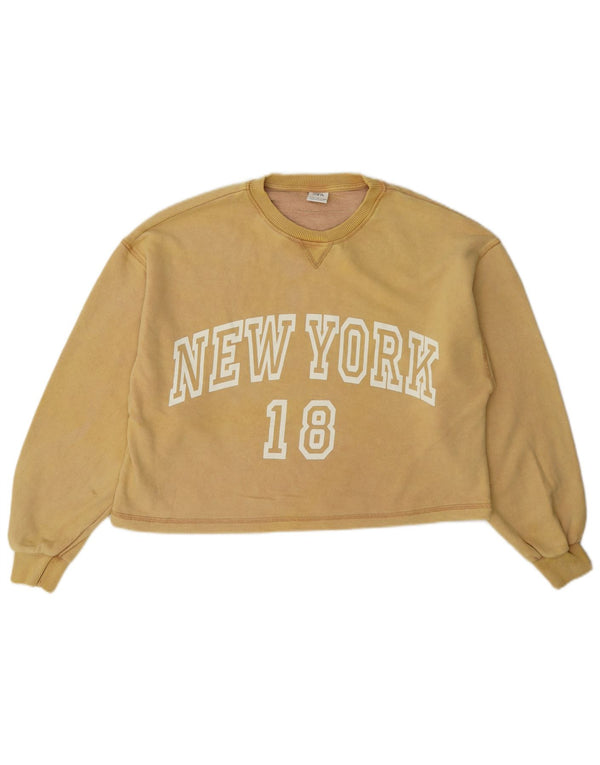 Zara Girls Graphic Moletom Oversized Jumper 13-14 Anos Amarelo