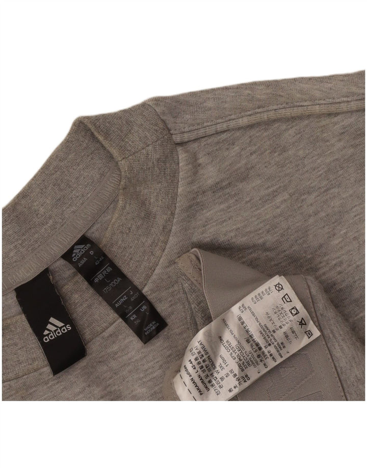 ADIDAS Womens Oversized Sweatshirt Jumper UK 16/18 Grande Cinza Algodão