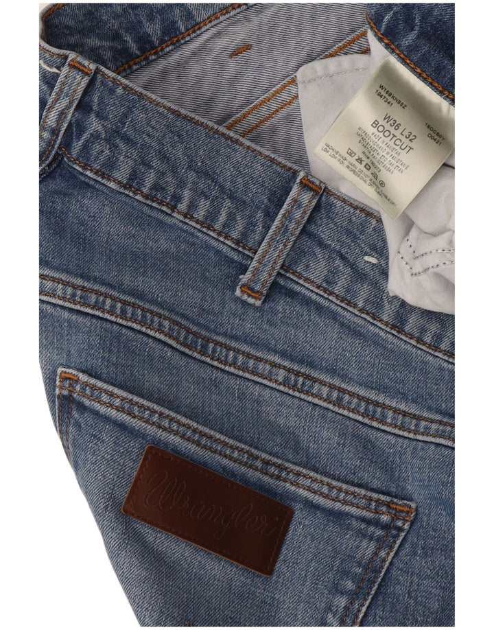 Wrangler Mens Bootcut Jeans W36 L32 Azul Algodão